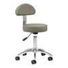 Taburete con Ruedas y Respaldo AM-304 Gris