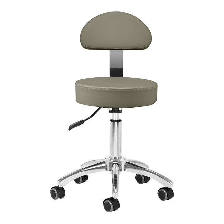Taburete con Ruedas y Respaldo AM-304 Gris - imagen 3