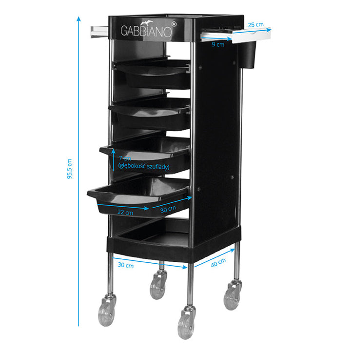 Carro de peluquería Gabbiano FX11F Negro 5