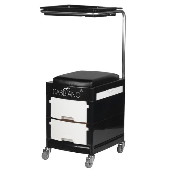 Taburete con Ruedas 16 Plus Negro/Blanco
