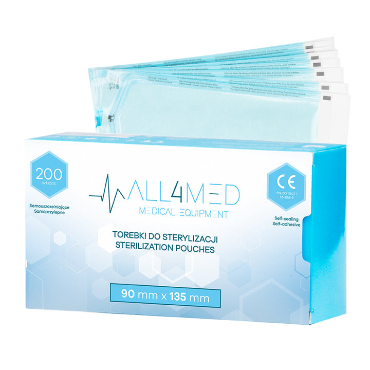 Bolsas de Esterilización para Autoclave All4Med 90 × 135 mm – 200 Unidades 1