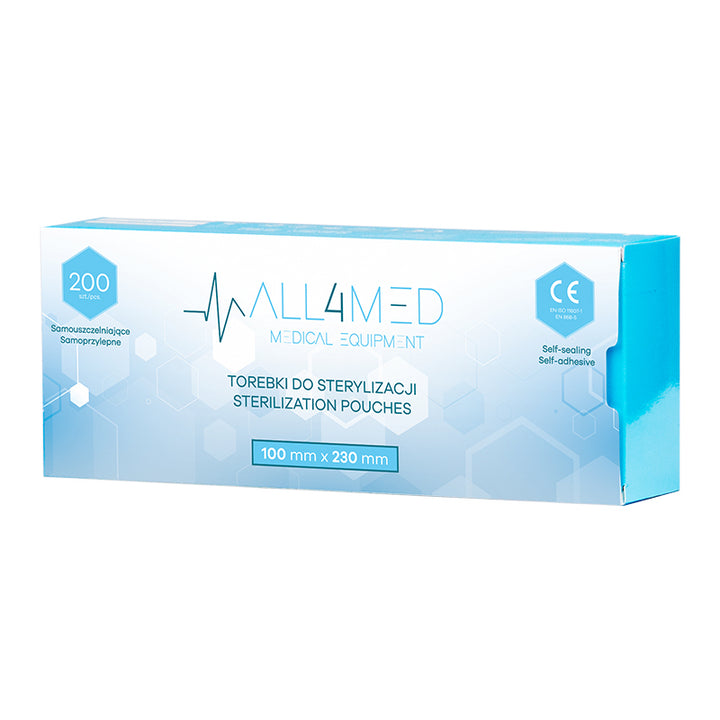 Bolsas de Esterilización para Autoclave All4Med 100 × 230 mm – 200 Unidades 2