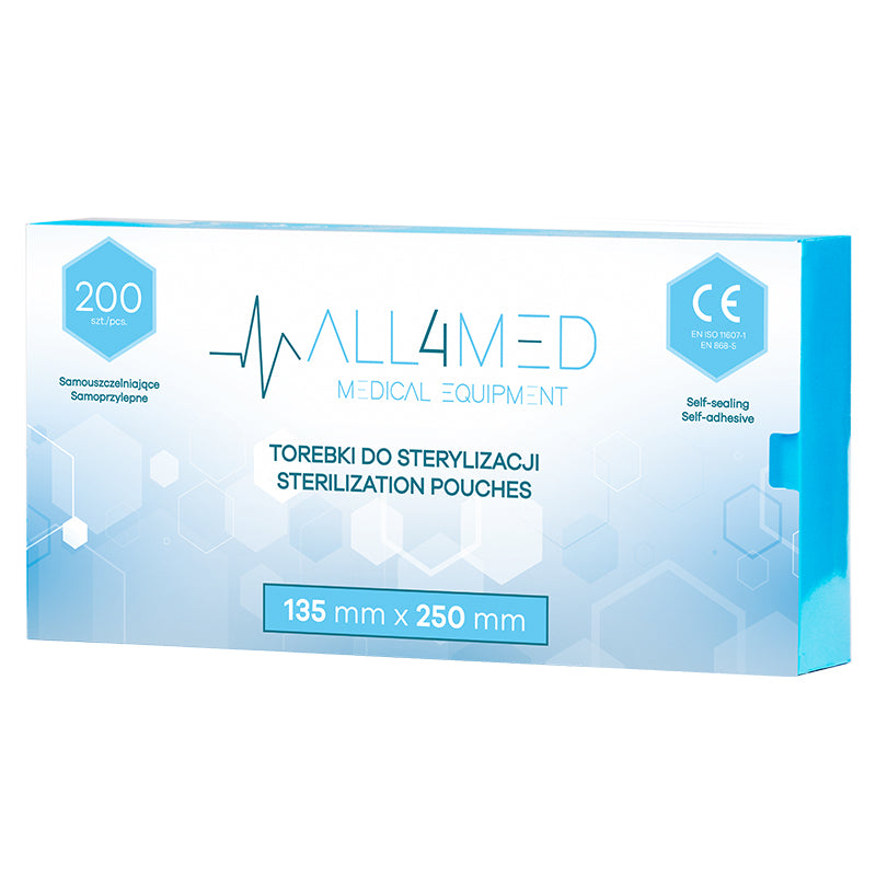 Bolsas de Esterilización para Autoclave All4Med 135 × 250 mm – 200 Unidades 2