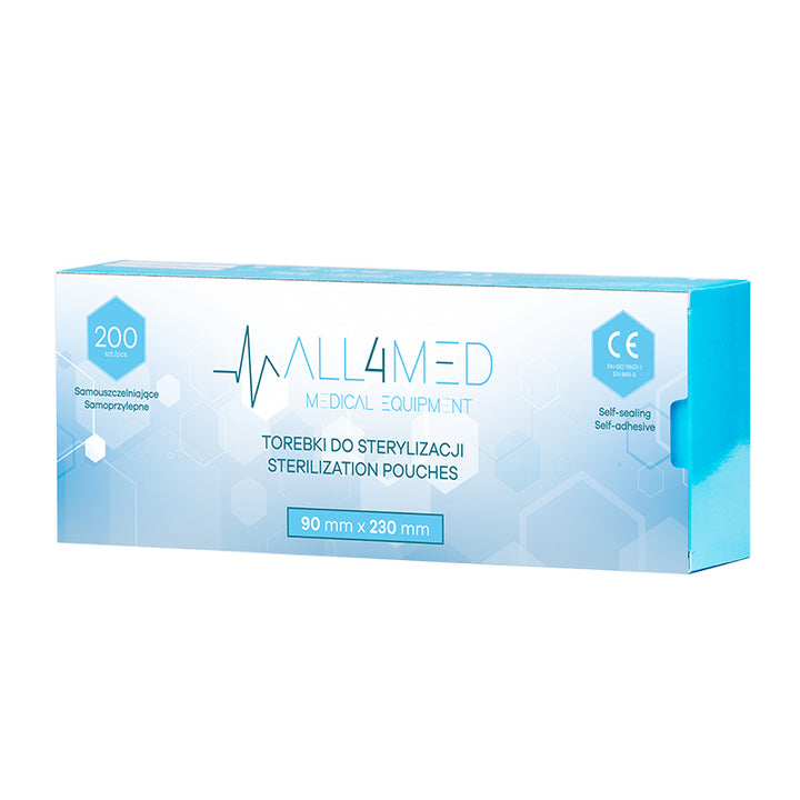 Bolsas de Esterilización para Autoclave All4Med 90 × 230 mm – 200 Unidades 2
