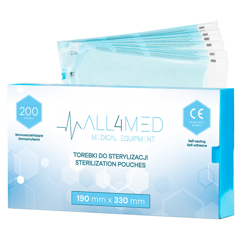 Bolsas de Esterilización para Autoclave All4Med 190 × 330 mm – 200 Unidades 1