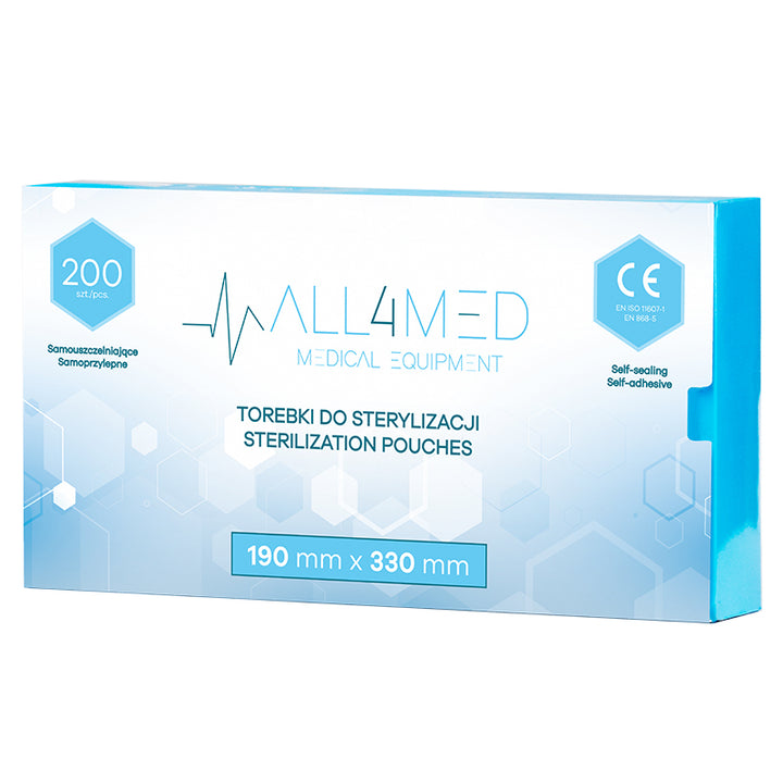 Bolsas de Esterilización para Autoclave All4Med 190 × 330 mm – 200 Unidades 2
