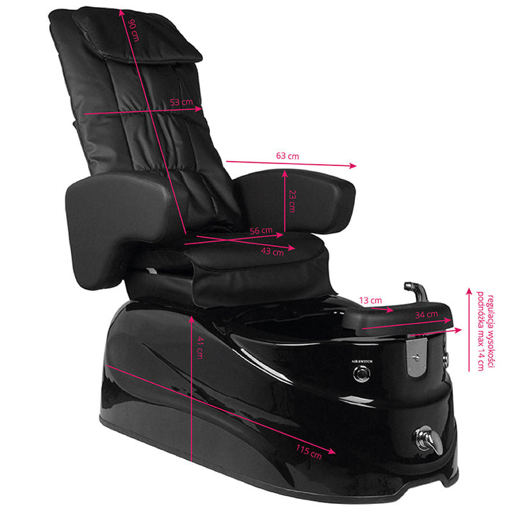 Sillón Pedicura Spa Eléctrico Masaje AS-122 Negro 5