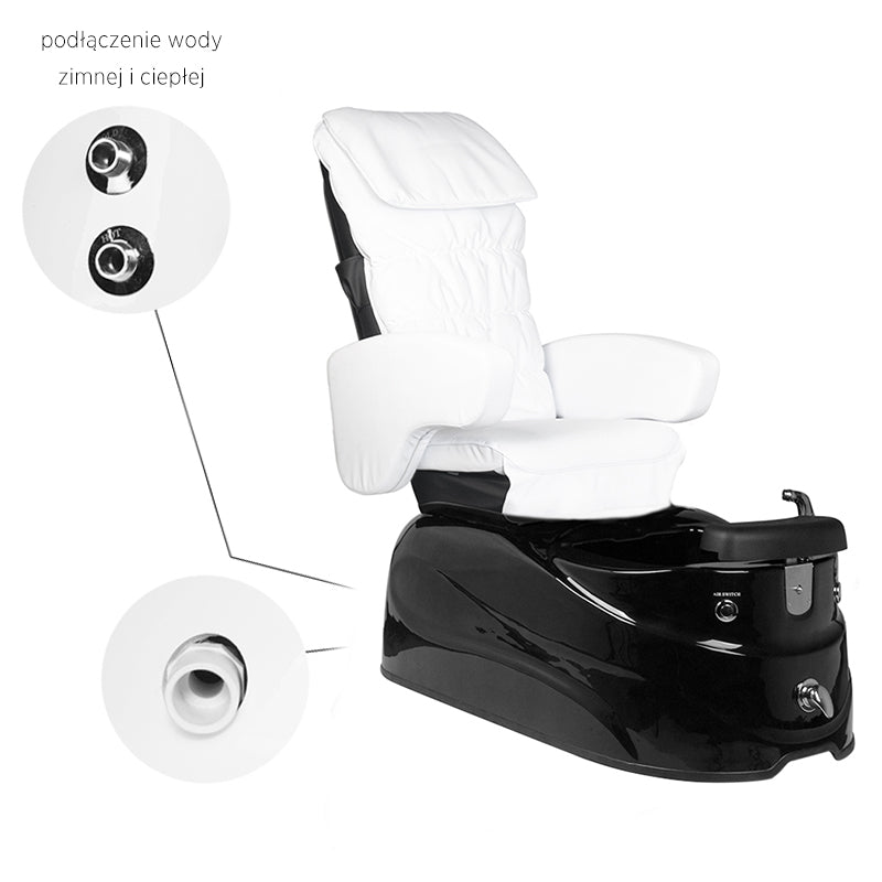 Sillón Pedicura Spa Eléctrico Masaje AS-122 Negro Blanco 8