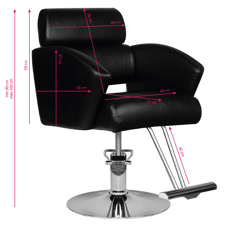 Sillón de peluquería Hair System HS02 Negro - imagen 6