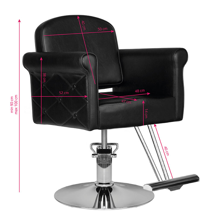 Sillón de peluquería Hair System HS69 Negro 5