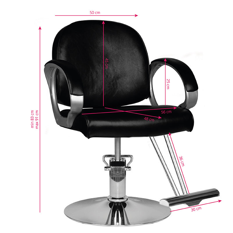 Sillón de peluquería Hair System HS00 Negro 5