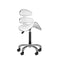 Taburete Ergonómico con Ruedas y Respaldo Eco Cuero AM-880 Blanco
