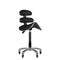 Taburete Ergonómico con Ruedas y Respaldo Eco Cuero AM-880 Negro