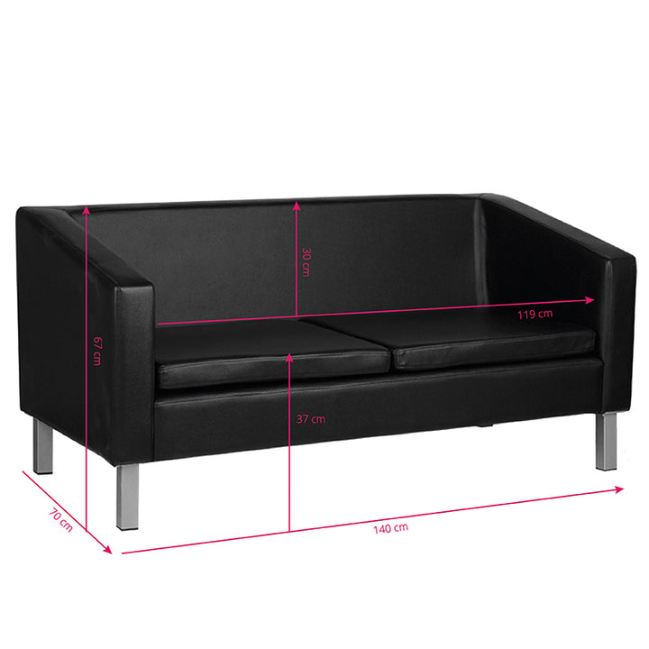 Sofá Sala de Espera Gabbiano BM18003 3 Plazas Negro - imagen 3
