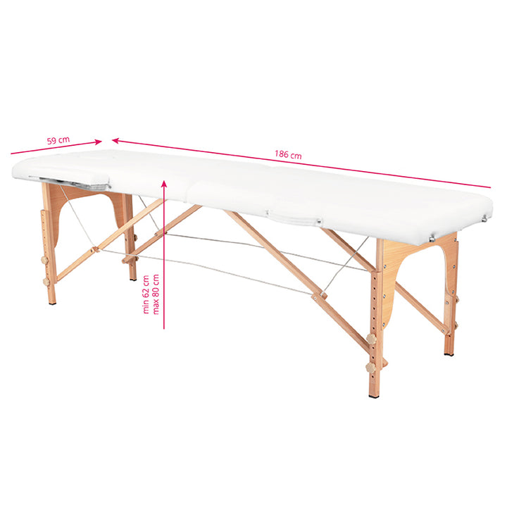 Camilla masaje Plegable Komfort Activ Fizjo 2 Zonas Madera Blanco 7