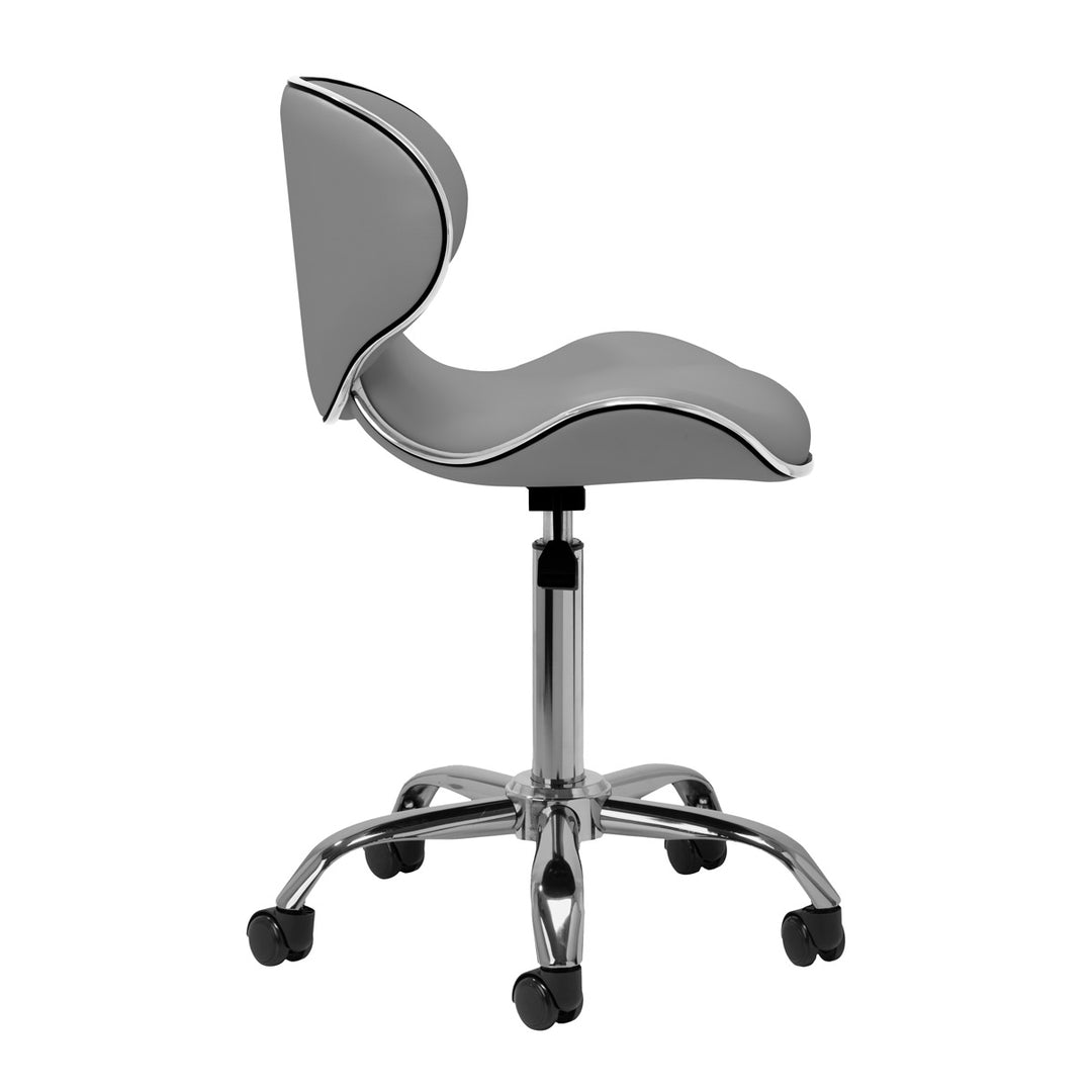 Taburete Ergonómico con Ruedas y Respaldo Gabbiano Q-4599 Gris - imagen 2