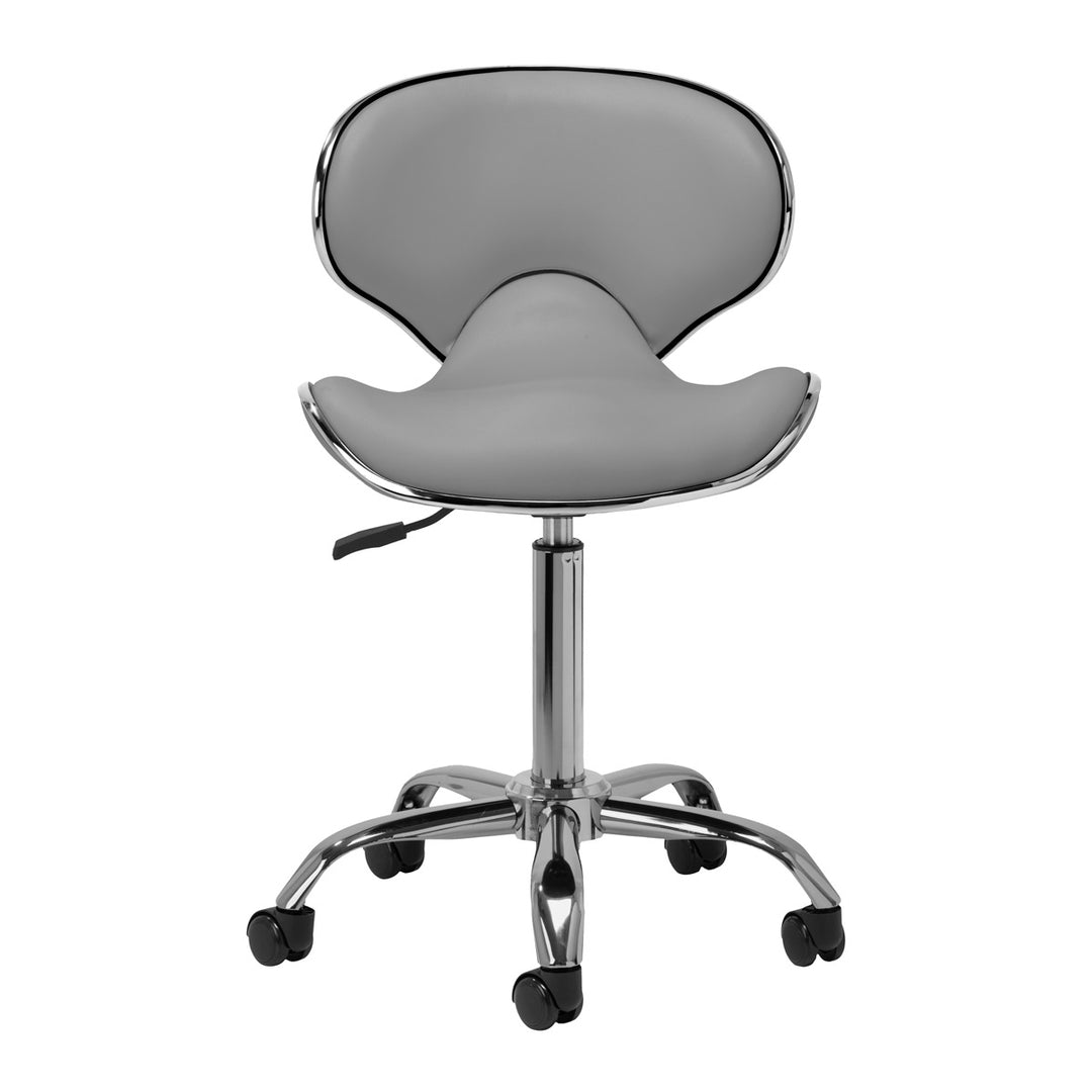 Taburete Ergonómico con Ruedas y Respaldo Gabbiano Q-4599 Gris - imagen 3