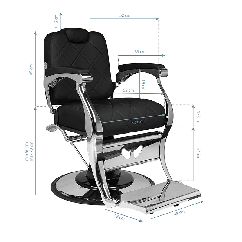 Sillón de Barberia Gabbiano Dario Negro - imagen 7