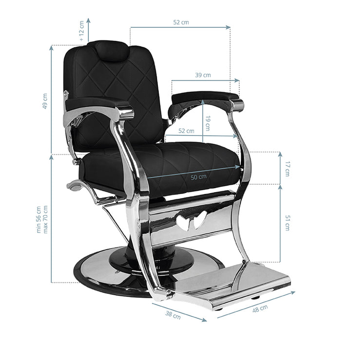 Sillón de Barberia Gabbiano Dario Negro - imagen 7