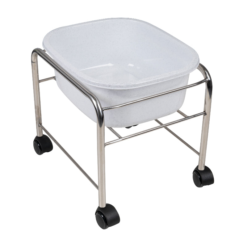Pediluvio Compacto con Ruedas Cromo