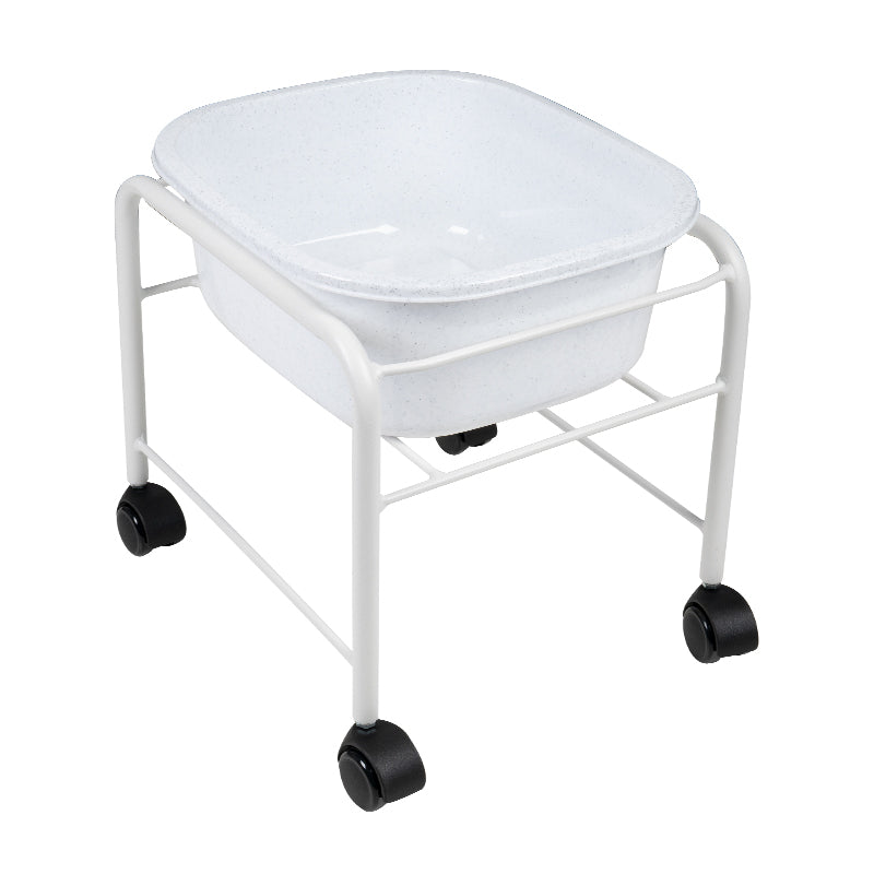 Pediluvio Compacto con Ruedas Blanco