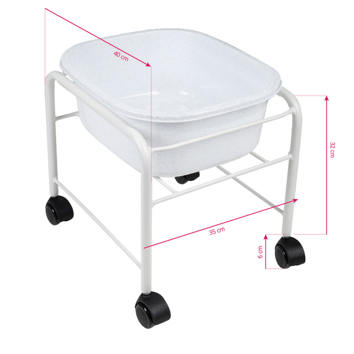 Pediluvio Compacto con Ruedas Blanco - imagen 4