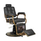 Sillón de Barberia Gabbiano Boss HD Cuero viejo Look Negro