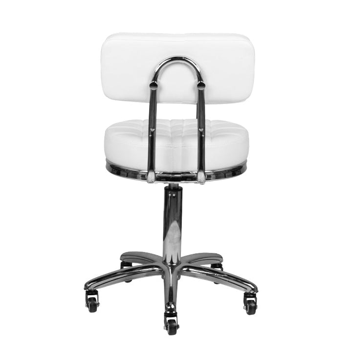 Taburete con Ruedas y Respaldo AM-877 Blanco - imagen 2