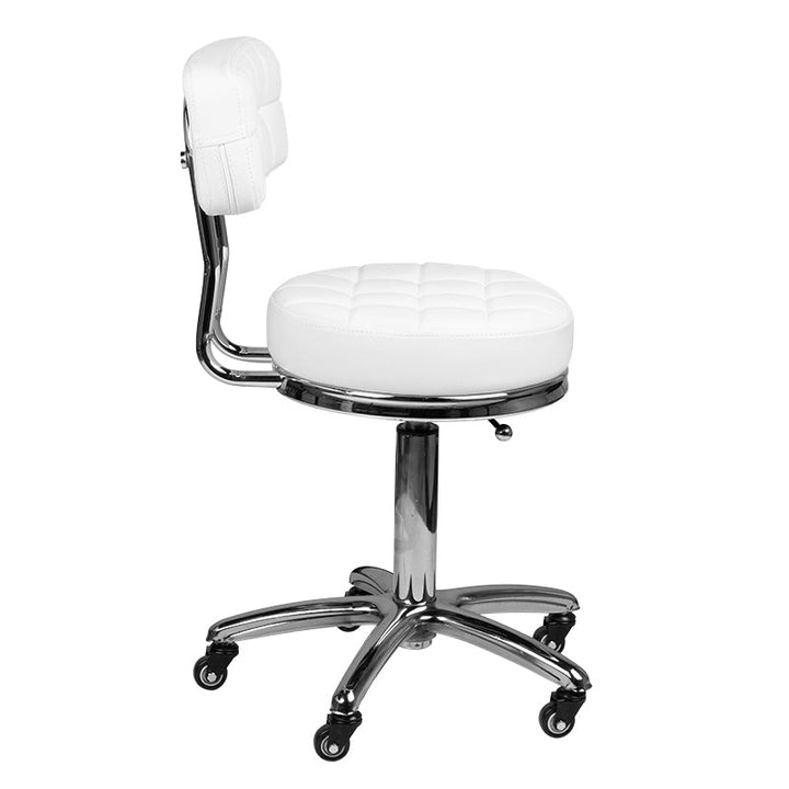Taburete con Ruedas y Respaldo AM-877 Blanco - imagen 3