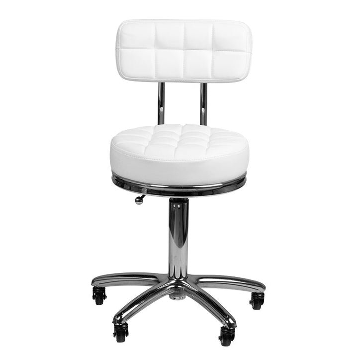 Taburete con Ruedas y Respaldo AM-877 Blanco - imagen 4
