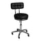 Taburete con Ruedas y Respaldo AM-877 Negro