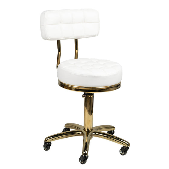 Taburete con Ruedas y Respaldo AM-961 Oro Blanco