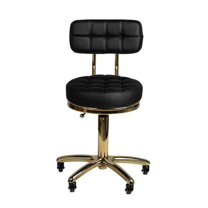 Taburete con Ruedas y Respaldo AM-961 Oro Negro - imagen 2