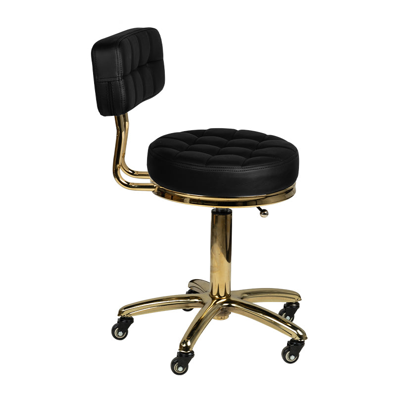 Taburete con Ruedas y Respaldo AM-961 Oro Negro - imagen 3