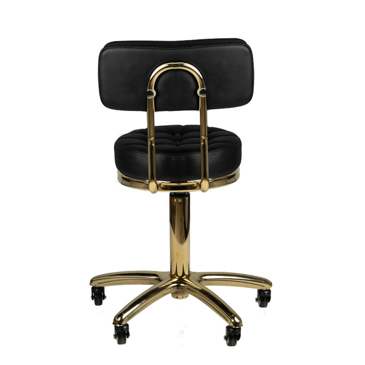 Taburete con Ruedas y Respaldo AM-961 Oro Negro - imagen 4