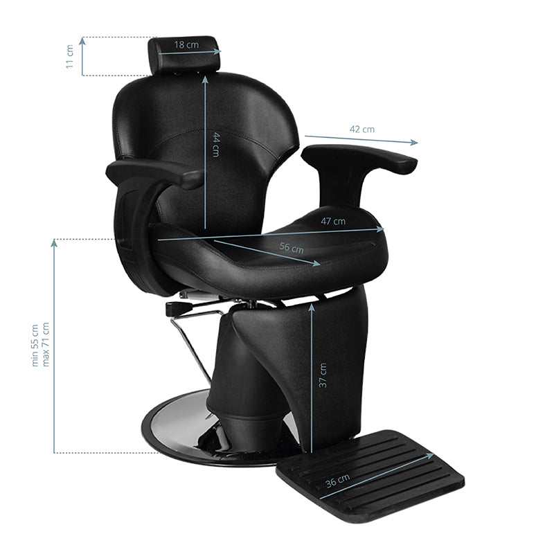 Sillón de Barberia Gabbiano Igor Negro - imagen 5