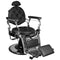 Sillón de Barberia Gabbiano Giulio Plata Negro