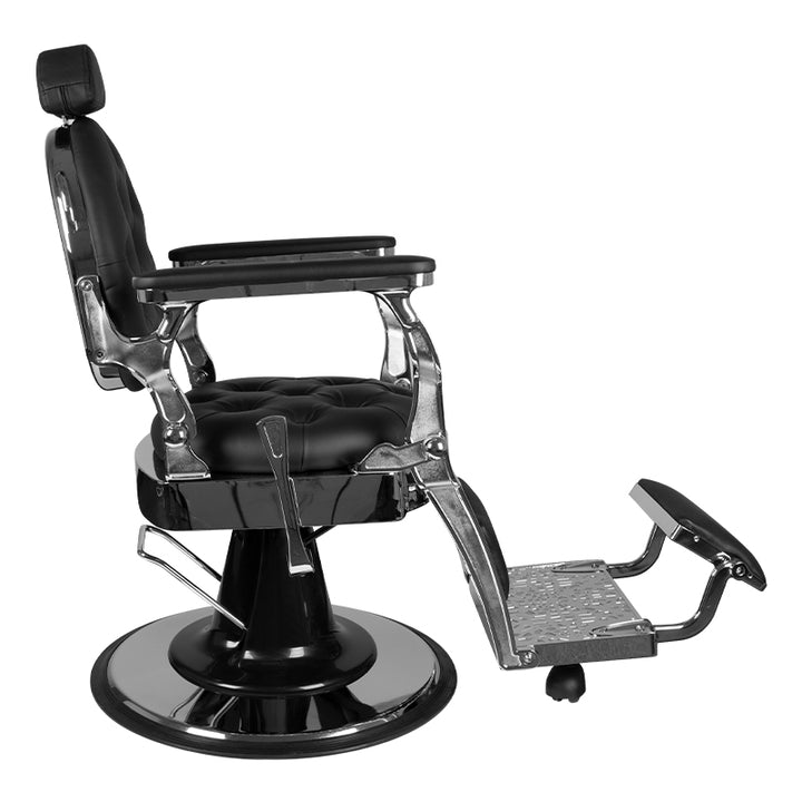 Sillón de Barberia Gabbiano Giulio Plata Negro - imagen 2