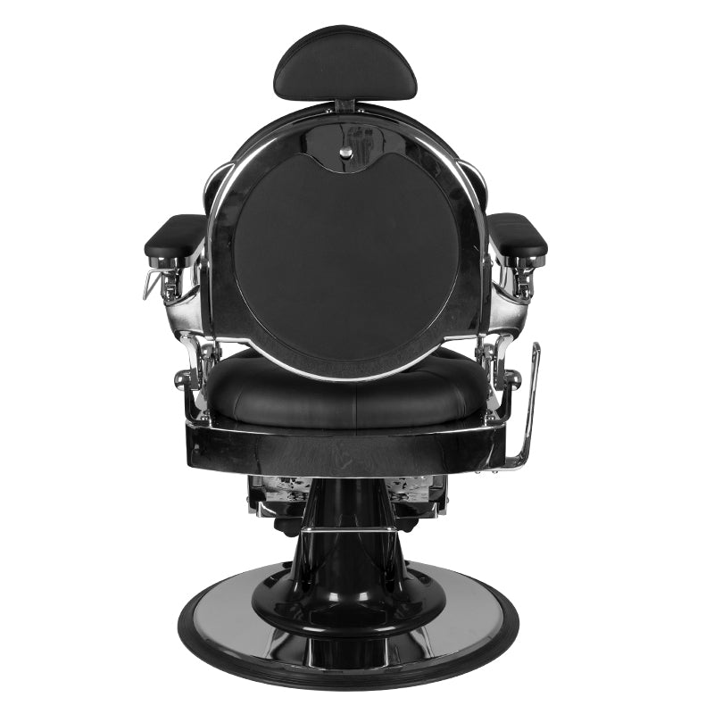 Sillón de Barberia Gabbiano Giulio Plata Negro - imagen 3