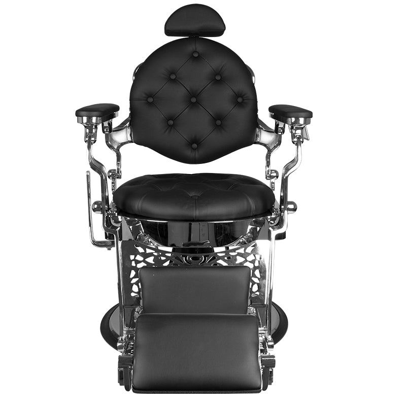 Sillón de Barberia Gabbiano Giulio Plata Negro - imagen 4