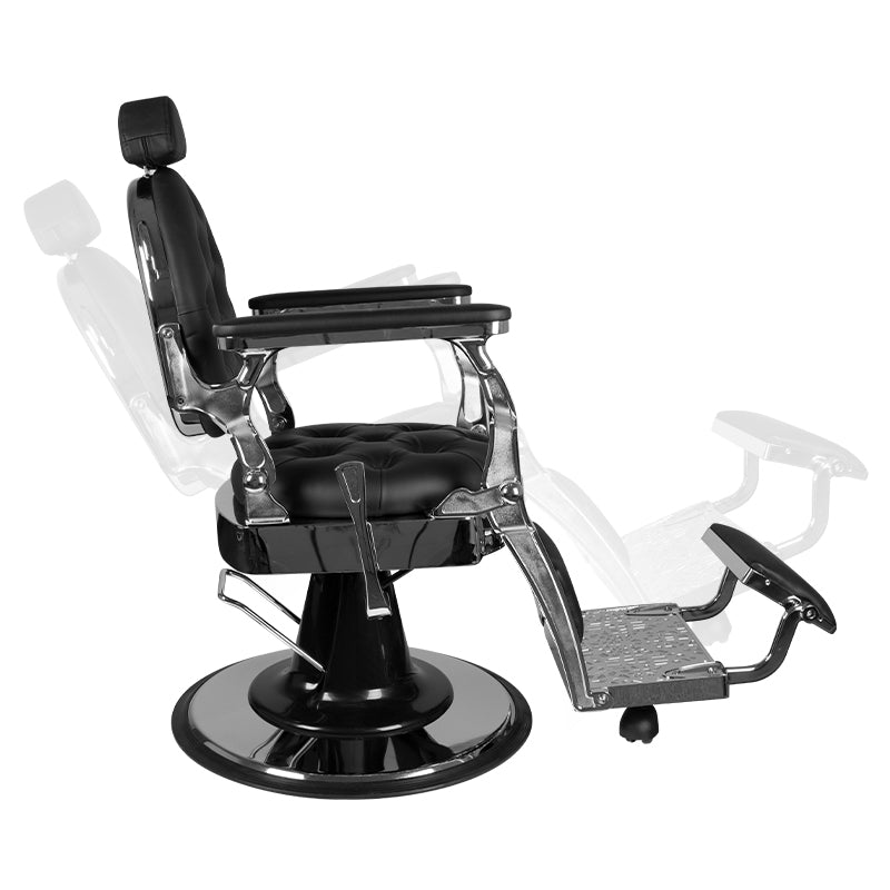 Sillón de Barberia Gabbiano Giulio Plata Negro - imagen 5