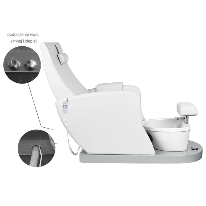 Sillón Pedicura Spa Eléctrico Azzurro 016B Blanco 6