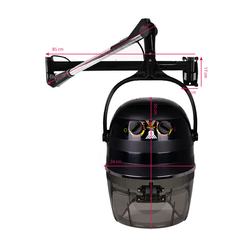 Secador de Casco Pared Gabbiano 1600A con Monovelocidad Negro - imagen 3