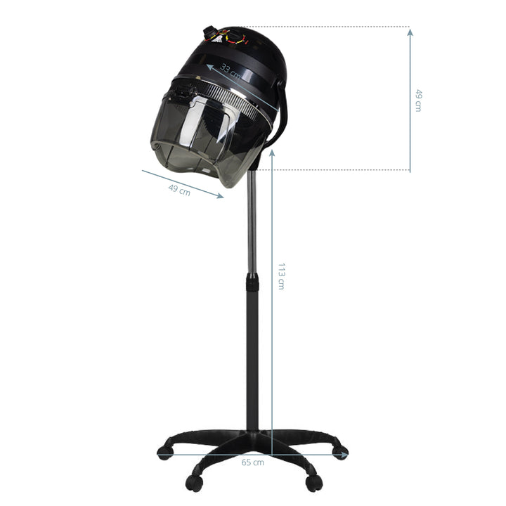 Secador de casco Gabbiano con trípode 1600 Monovelocidad Negro 5