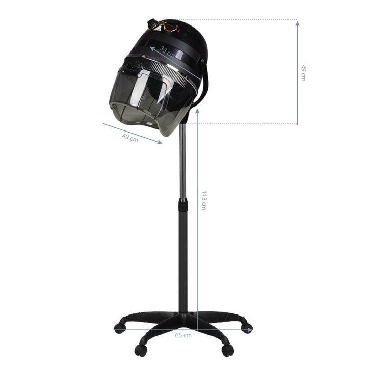 Secador de Casco de Pie Gabbiano 1600 con Monovelocidad Negro - imagen 5