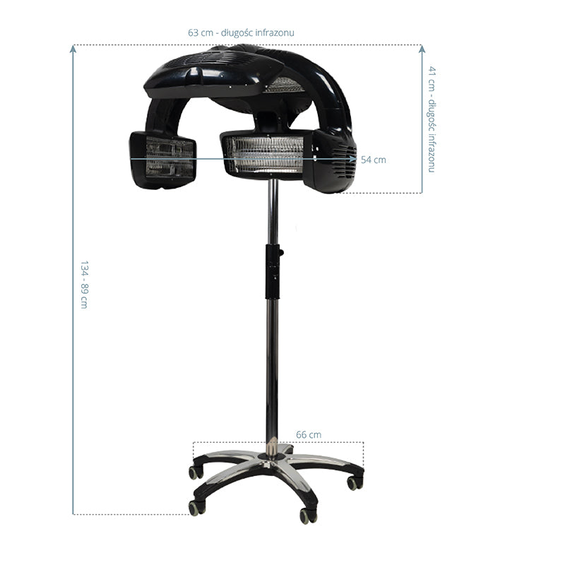 Secador de Casco de Pie Gabbiano Infrazón 628 Negro - imagen 5