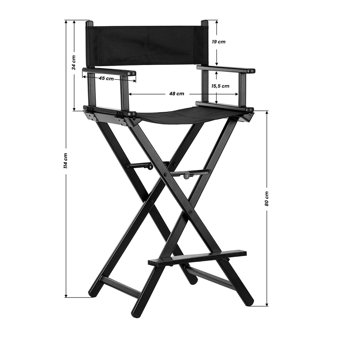 Silla de Maquillaje Plegable Aluminio Gabbiano Negro - imagen 9