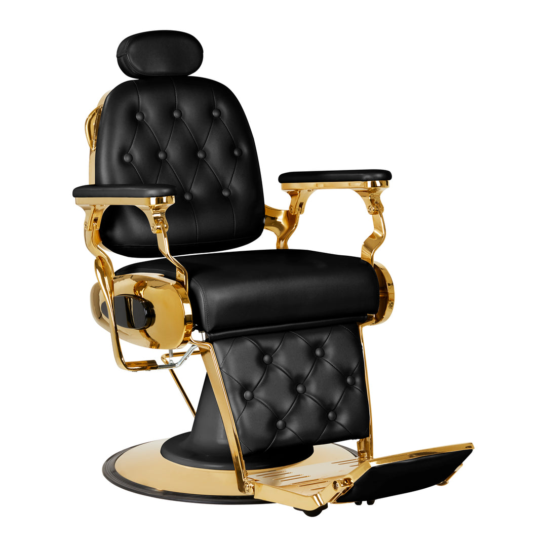 Sillón de Barberia Gabbiano Francesco Oro Negro