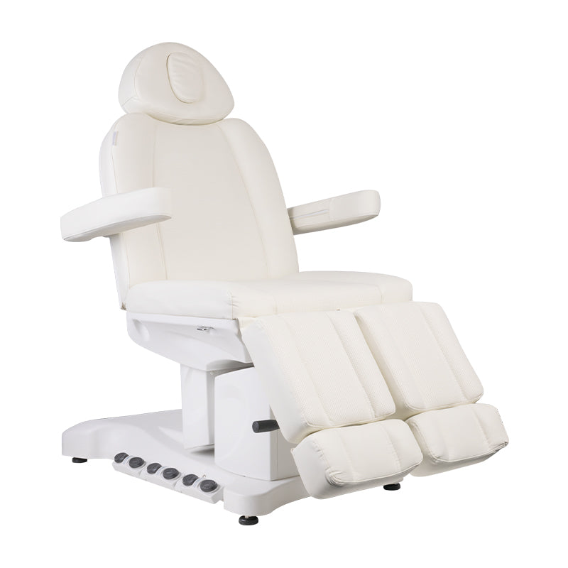 Sillón Estético Eléctrico Azzurro 708B Pro 3 Motores Pedi con Pedal y Calefacción Blanco