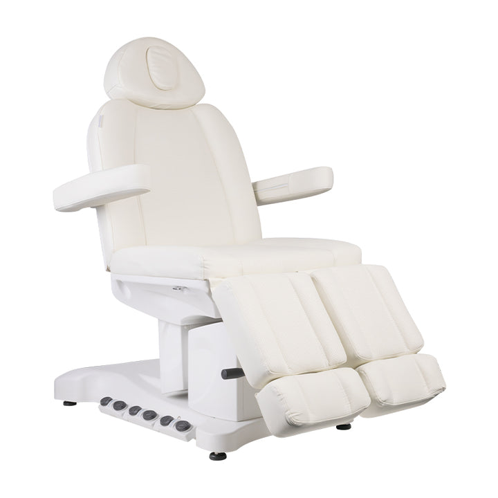Sillón Estético Eléctrico Azzurro 708B Pro 3 Motores Pedi con Pedal y Calefacción Blanco